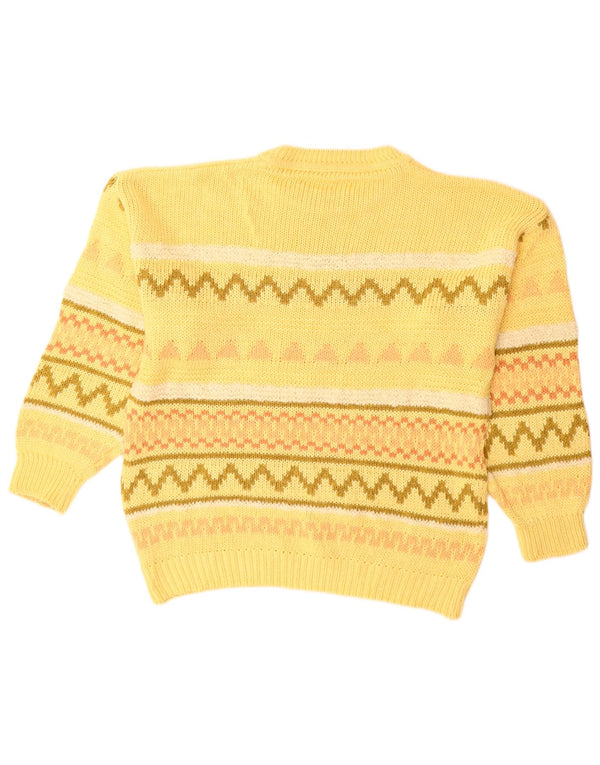 Sweter damski VINTAGE z okrągłym dekoltem UK 18 XL Żółty Fair Isle