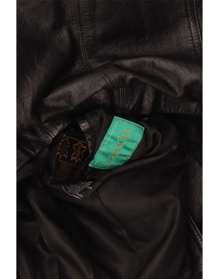 Canda Męski płaszcz skórzany oversize UK 18 XL w kolorze czarnym