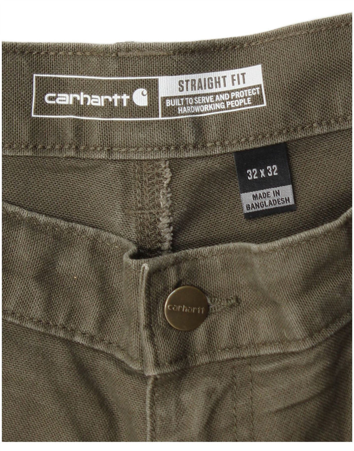 Męskie proste spodnie cargo CARHARTT W32 L32 Khaki, bawełna