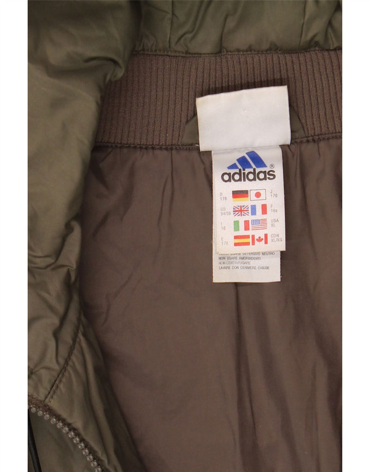 Chłopięca kurtka wiatrówka Adidas z kapturem 15-16 lat Khaki, poliamid