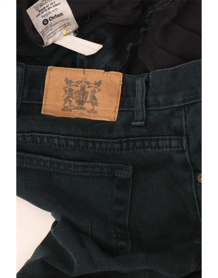 Marks & Spencer Męskie proste dżinsy W38 L29 Czarne bawełniane