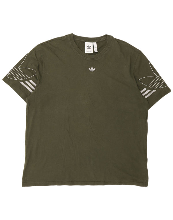 Adidas Męska koszulka graficzna Top XL, zielona bawełna