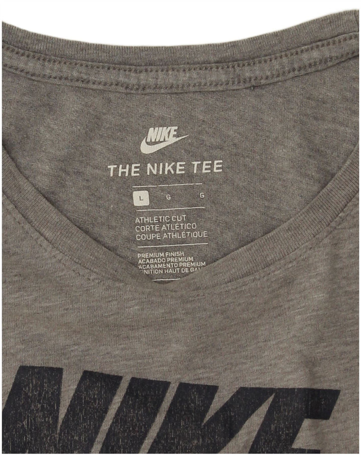 Męski T-shirt Nike Athletic Cut Graphic Top, duży, szary, nakrapiany