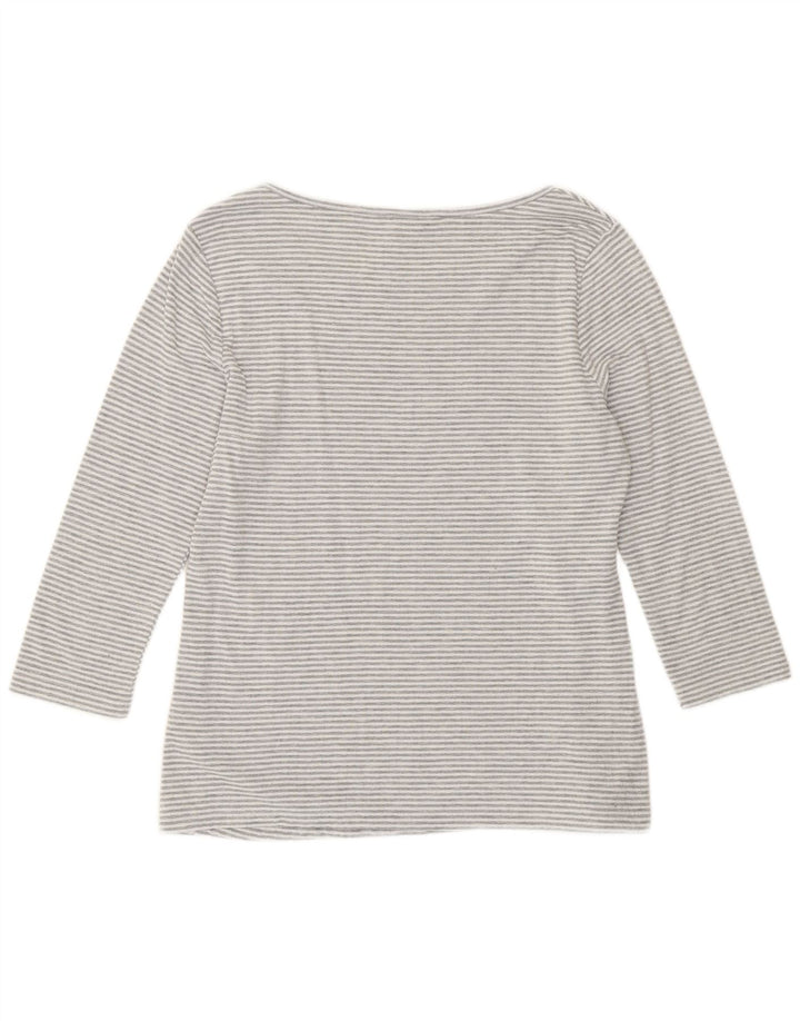 Crew Clothing Top damski z rękawem 3/4, UK 16, duży, szary poliester w paski