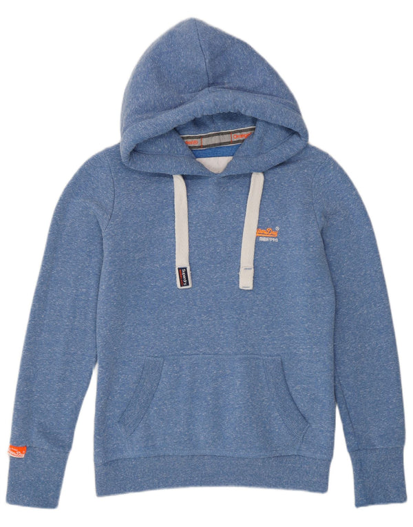 Damski sweter z kapturem Superdry UK 8, mały, niebieski, nakrapiany poliester