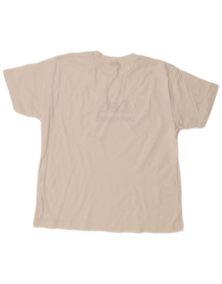 Damska koszulka z grafiką LEE Top UK 16, duża, biała, bawełniana