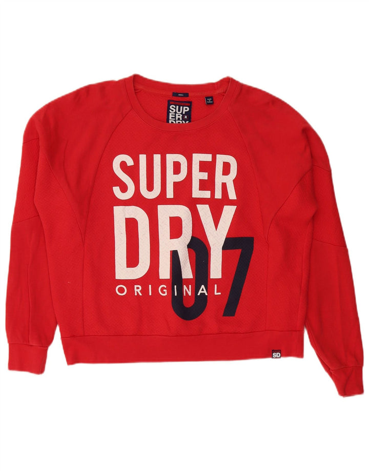 Damski sweter oversize Superdry z grafiką UK 10, mały, niebieski, bawełniany