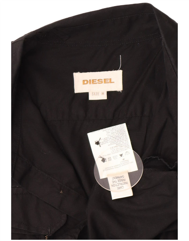 Męska koszula wojskowa Diesel, średnia czarna, bawełniana