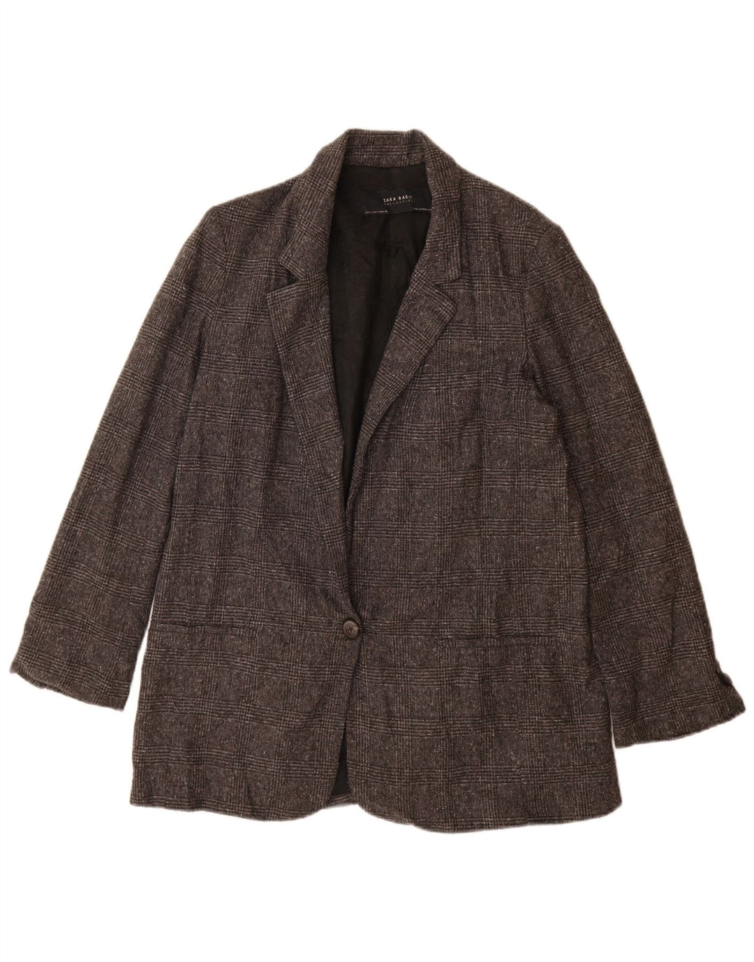 Zara damska marynarka oversize zapinana na 1 guzik, UK 10, mała, szara pepitka