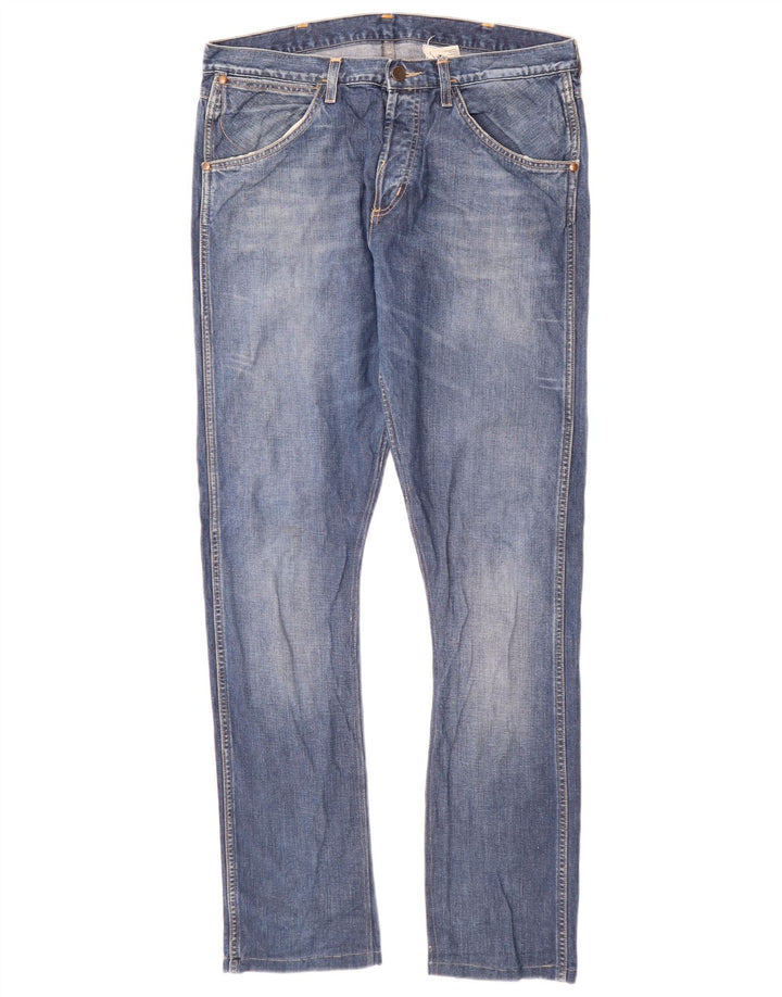 Wrangler Męskie 4 RRB Slim Jeans W34 L34 Niebieskie bawełniane