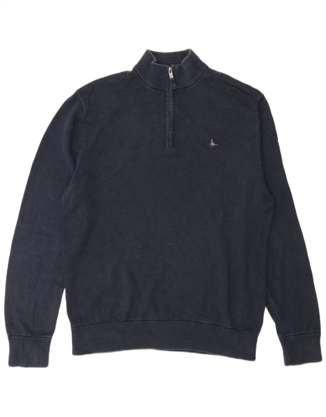 Jack Wills Męski sweter z zamkiem błyskawicznym, duży, granatowy, bawełniany