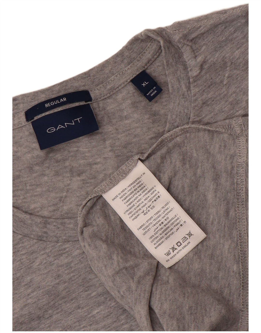 Męski T-shirt GANT o regularnym kroju, XL, szary, bawełniany