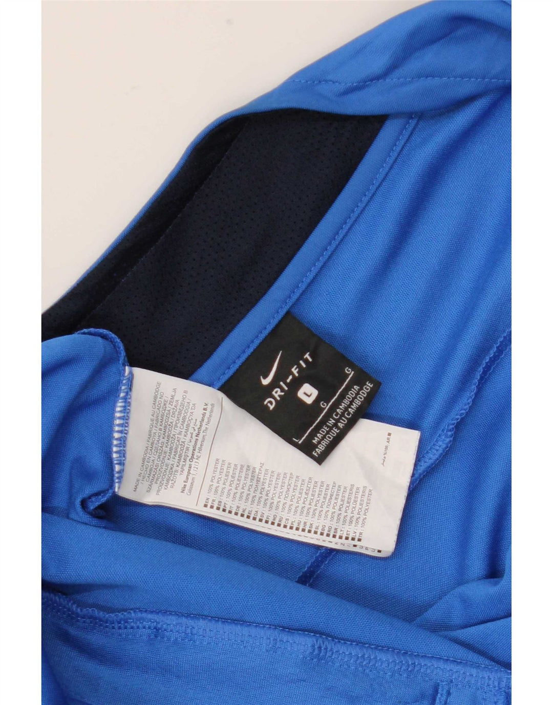 Męska kurtka dresowa Nike Dri Fit, duży niebieski poliester z blokami kolorów