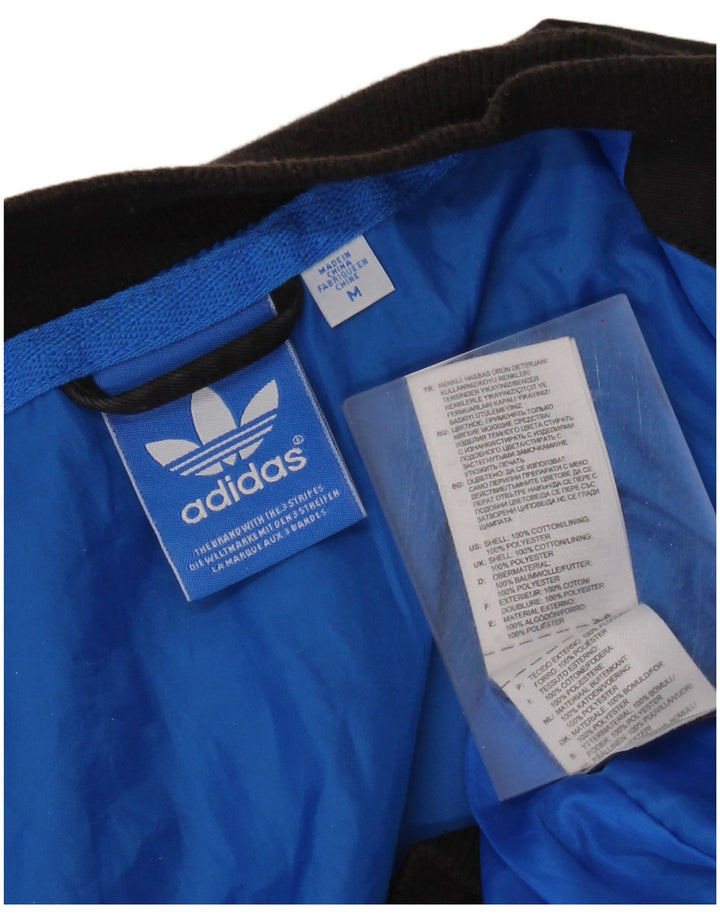 Męska kurtka Adidas Graphic Varsity UK 38 Średnia czarna bawełna z blokami kolorów