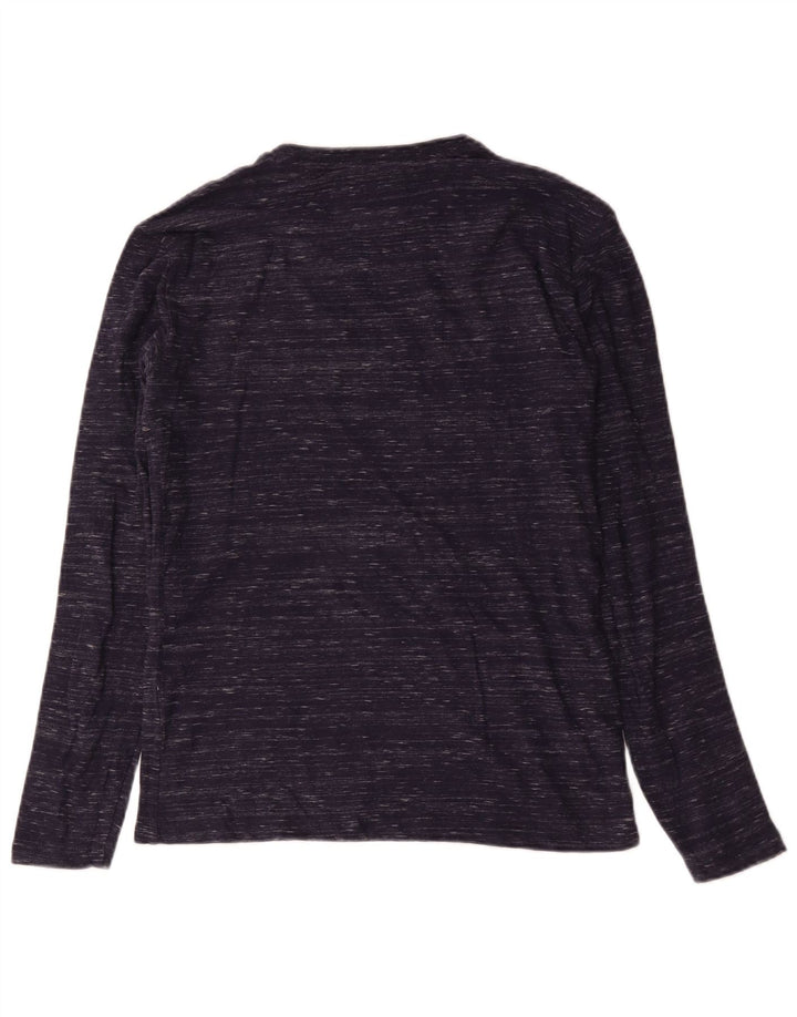 Męski top Superdry z długim rękawem, mały, granatowy, bawełniany w cętki