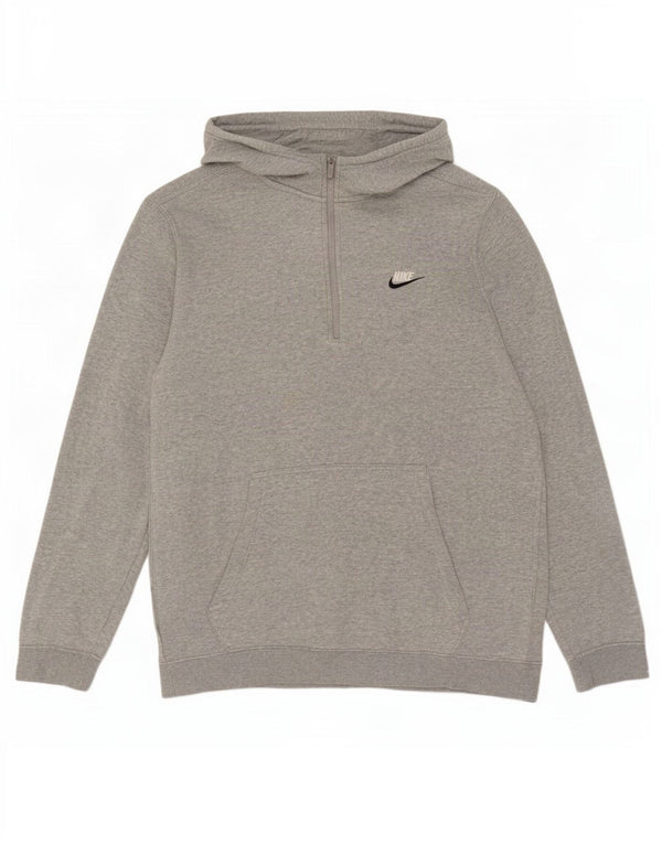 Męski sweter z kapturem i zamkiem błyskawicznym Nike, duży, szary, z bawełny w cętki