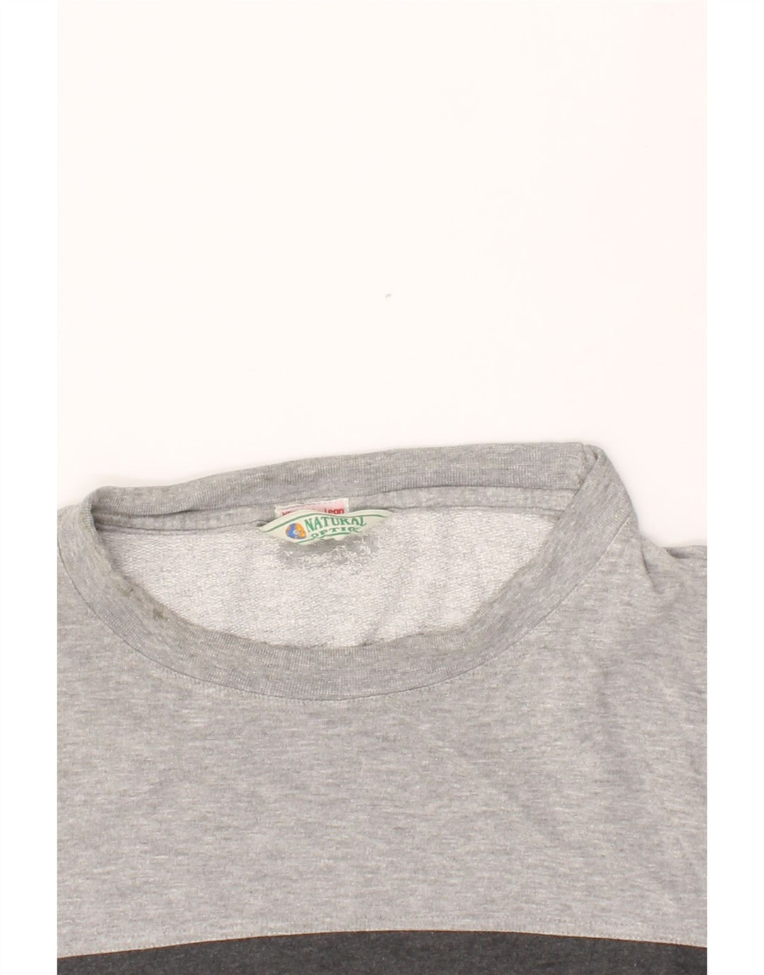 VINTAGE Mens Graphic Sweatshirt Jumper Large Grey Colourblock Vintage Vintage and Second-Hand Vintage from Messina Hembry 