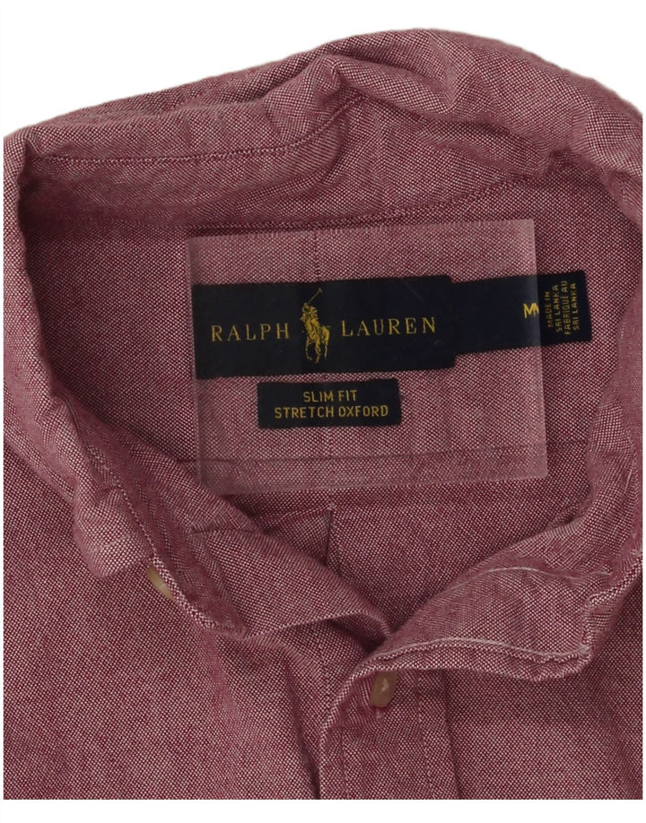Koszula męska Ralph Lauren o dopasowanym kroju, średnia, bordowa bawełna