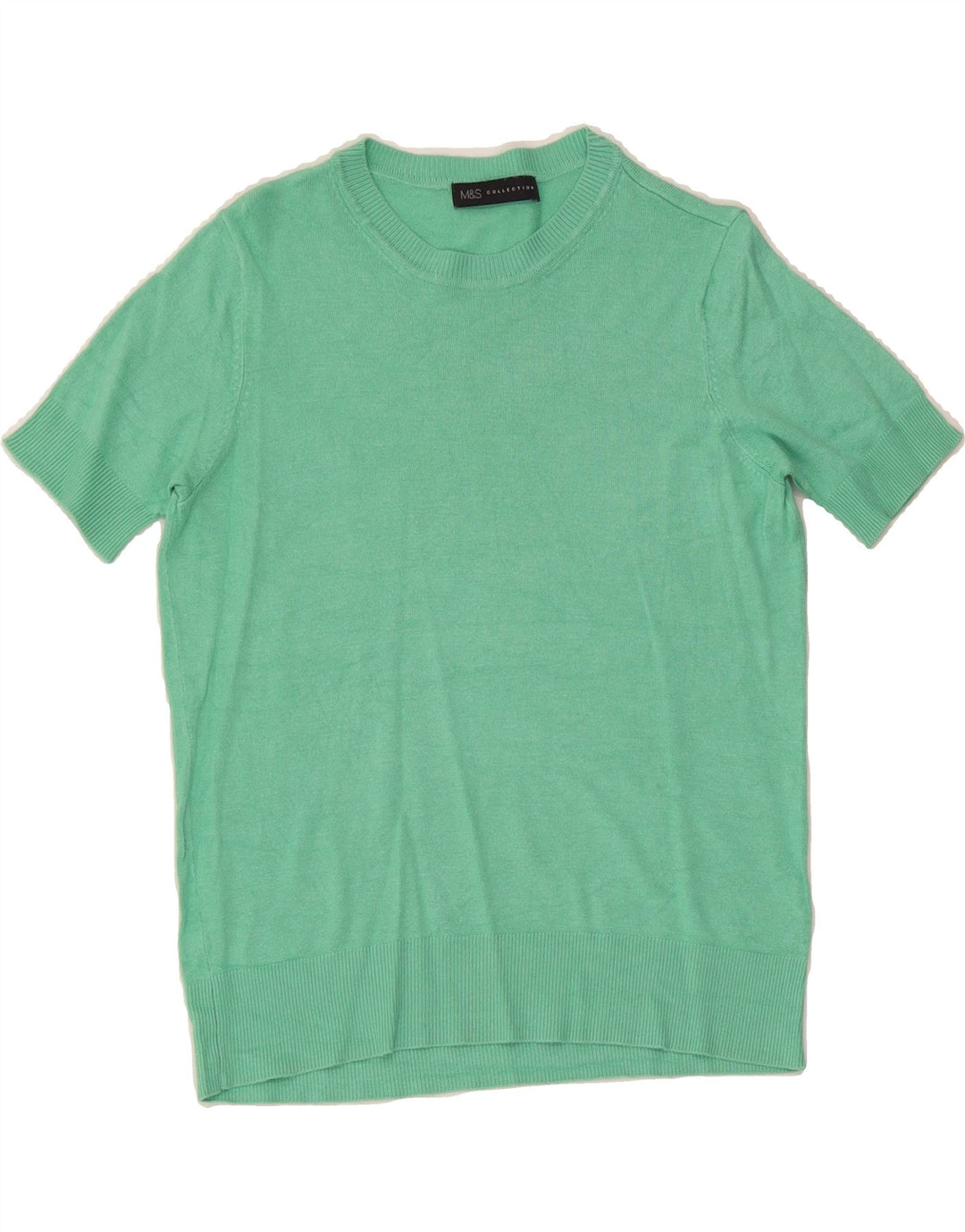 MARKS & SPENCER Womens Crew Neck Jumper Sweater UK 8 Small  Green Vintage Marks & Spencer and Second-Hand Marks & Spencer from Messina Hembry 