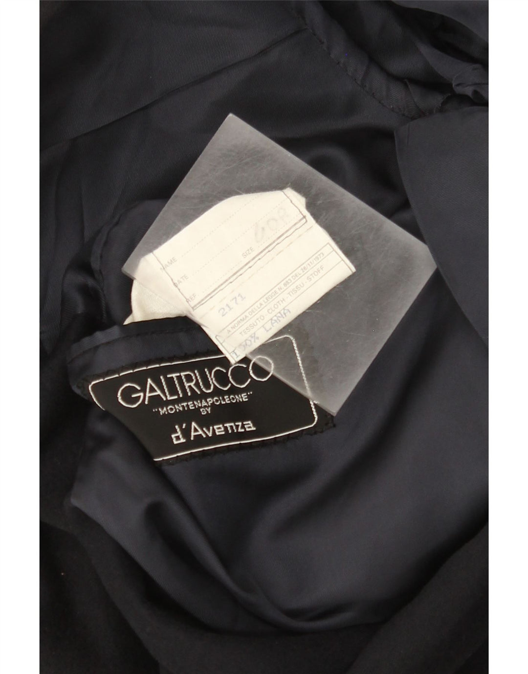 Męska marynarka dwurzędowa Galtrucco IT 40, duża czarna wełna