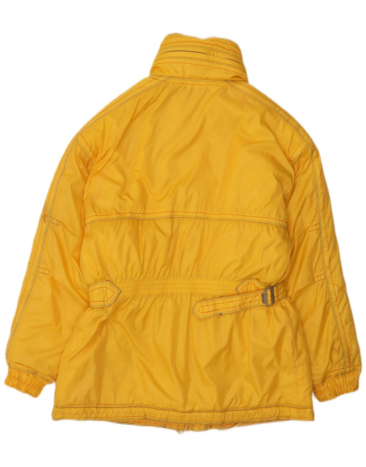Damska kurtka narciarska Ellesse z kapturem, oversize UK 14, duża, żółta, z blokami kolorów