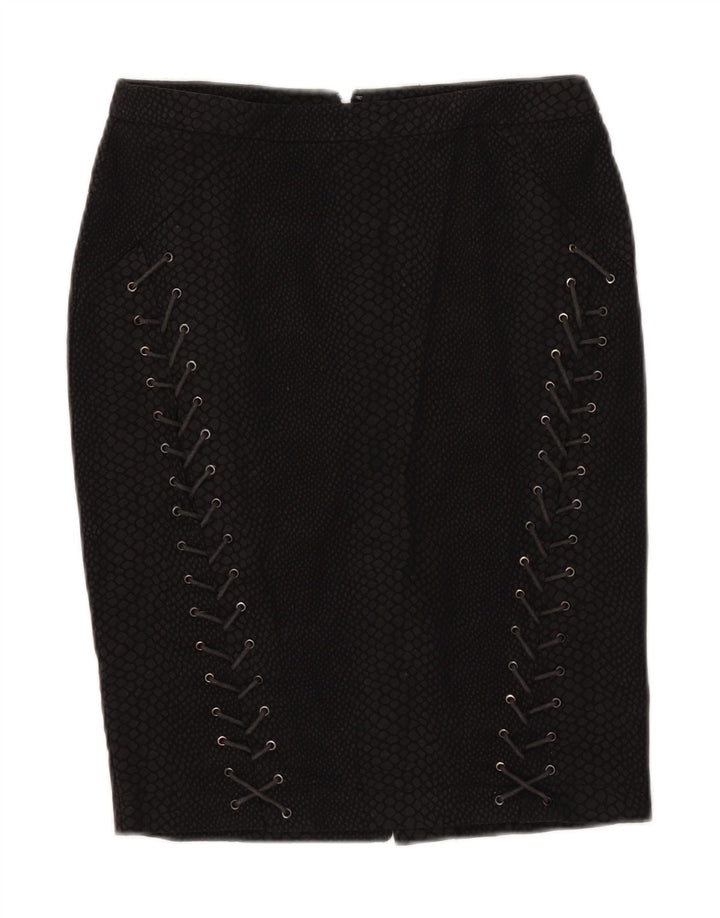 Spódnica ołówkowa damska Zara mała W28 czarna z nadrukiem zwierzęcym