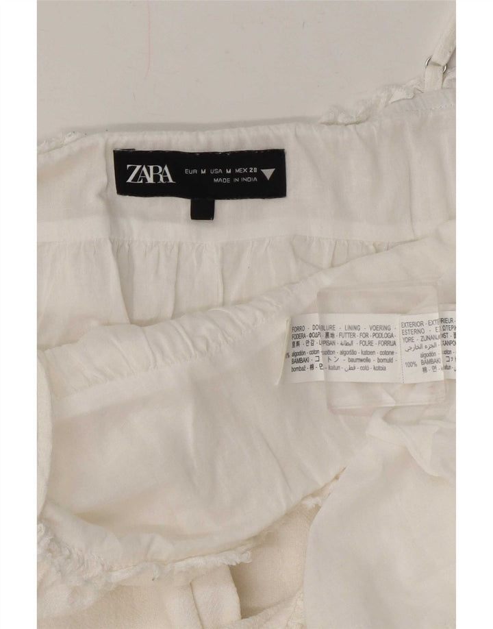 Sukienka damska Zara UK 12 Średnia biała bawełniana