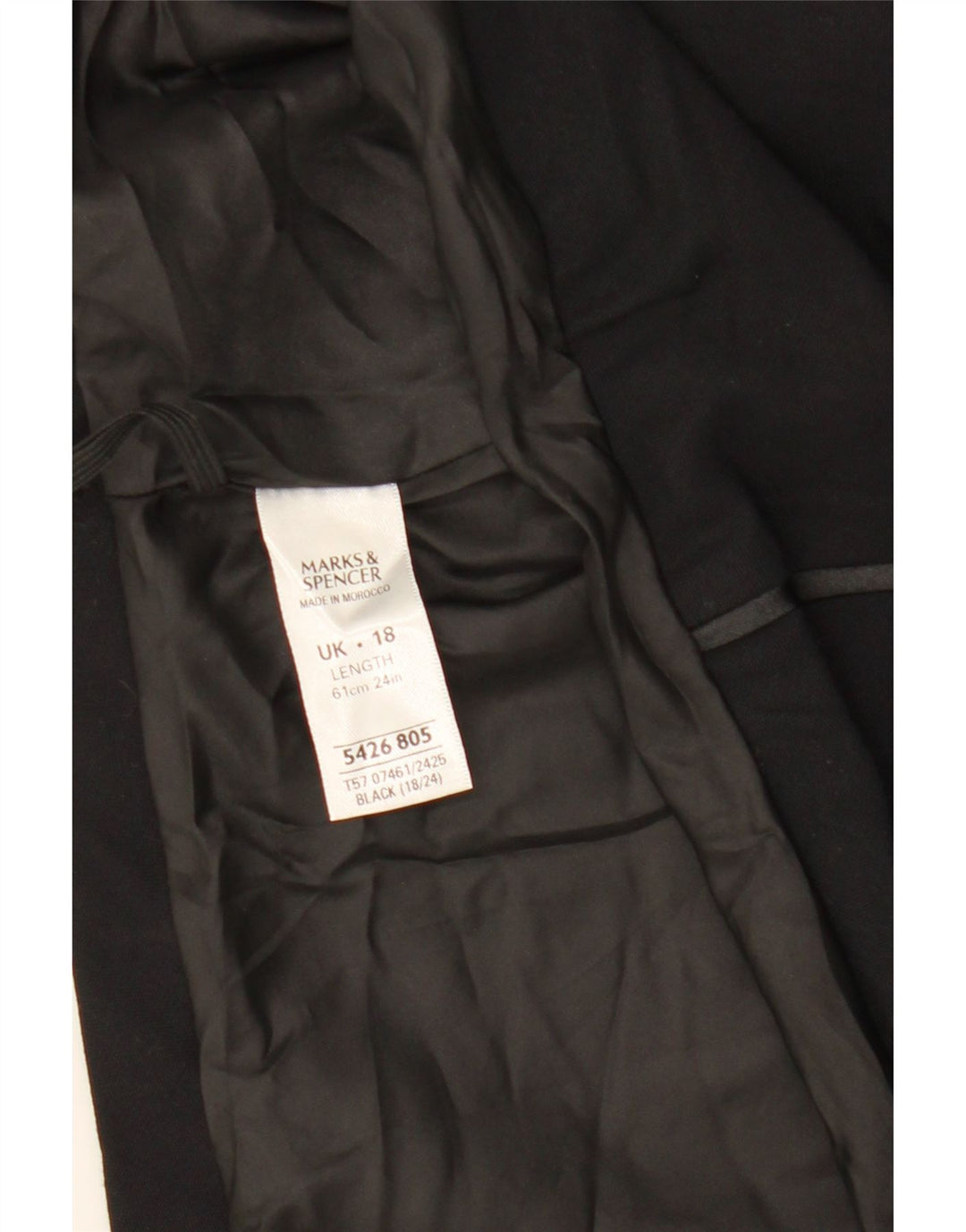 Marks & Spencer Damska spódnica w kształcie litery A UK 18 XL W40 Czarny poliester