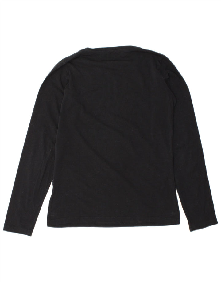Damski top graficzny Trussardi Jeans z długim rękawem UK 12, średni czarny