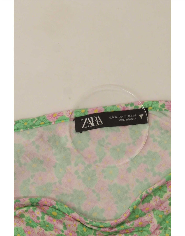 Spódnica mini damska Zara XL W32 wielobarwna w kwiaty