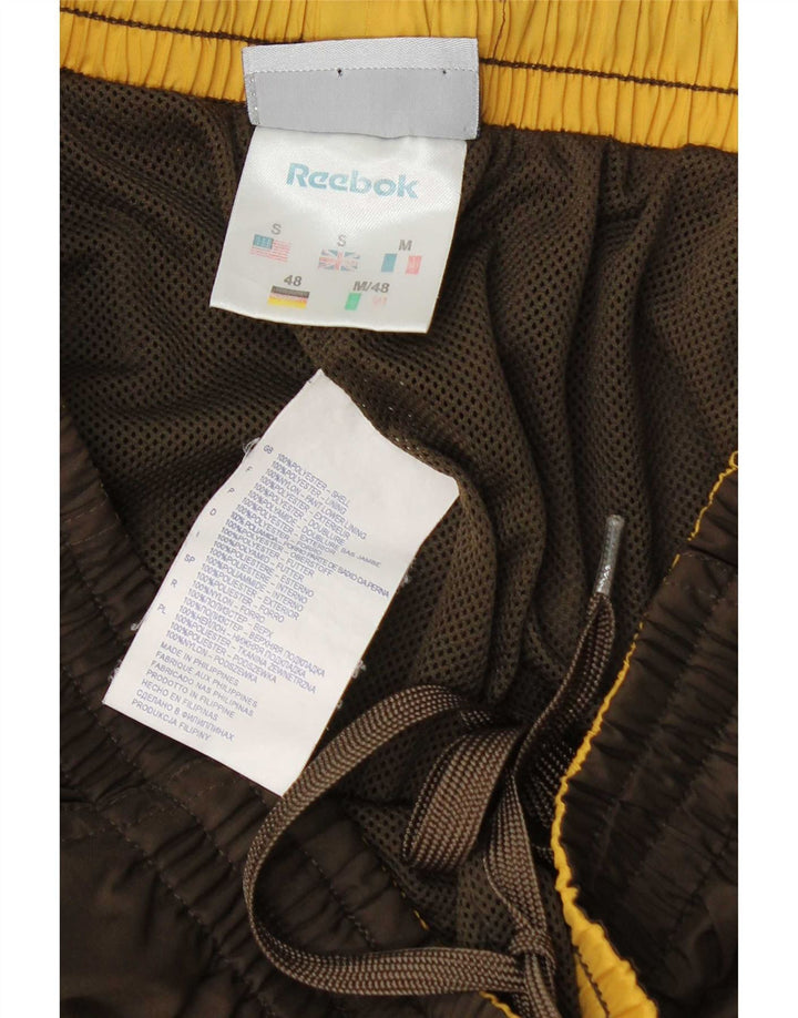 Męskie spodnie dresowe Reebok z grafiką, małe, brązowe, poliestrowe
