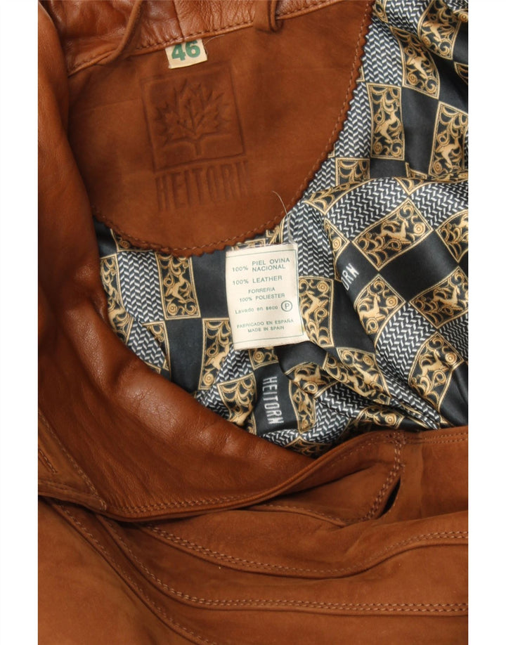 Zamszowy płaszcz damski HEITORN EU 46 XL, brązowa skóra