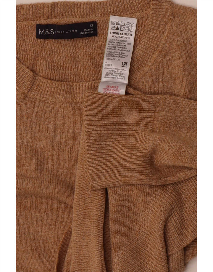 Sweter damski Marks & Spencer z okrągłym dekoltem, UK 12, średni beż, akryl