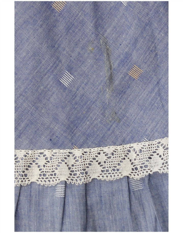 Vintage damska spódnica maxi W28 średni niebieski w cętki