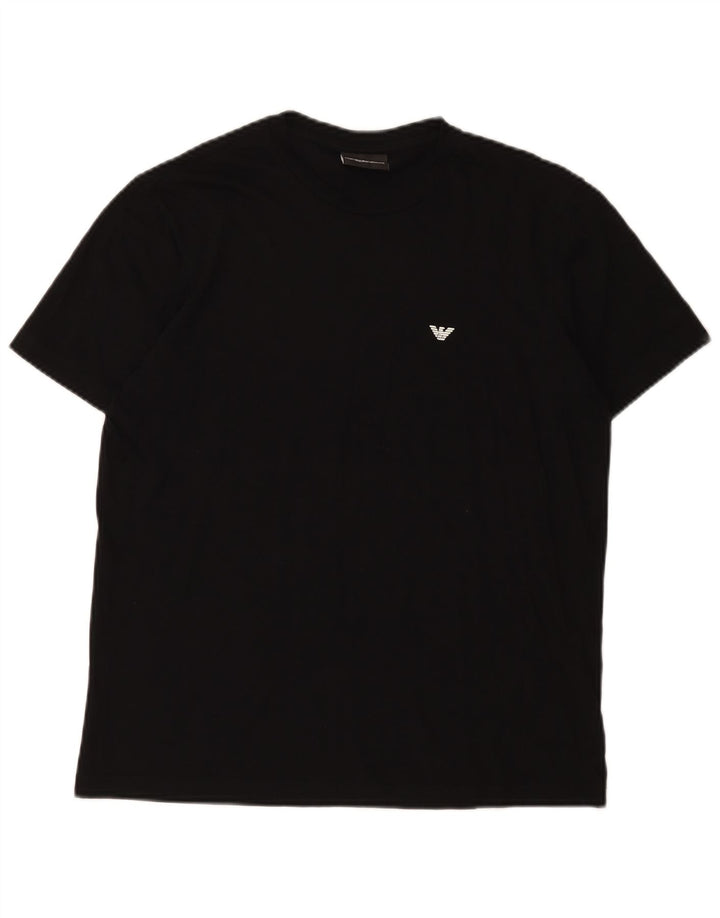 T-shirt męski Emporio Armani, średni czarny, bawełniany