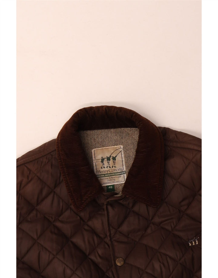HENRY COTTONS Męska pikowana kurtka UK 46 3XL Brązowy nylon