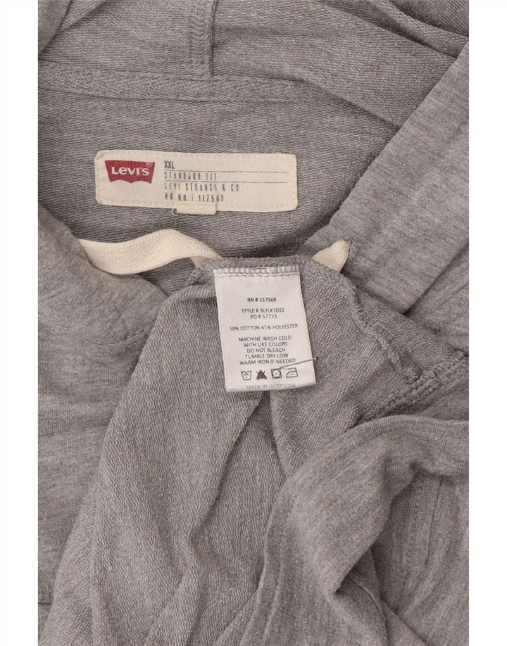 Męska bluza dresowa z kapturem i kapturem, Levi's, 2XL, szara bawełna