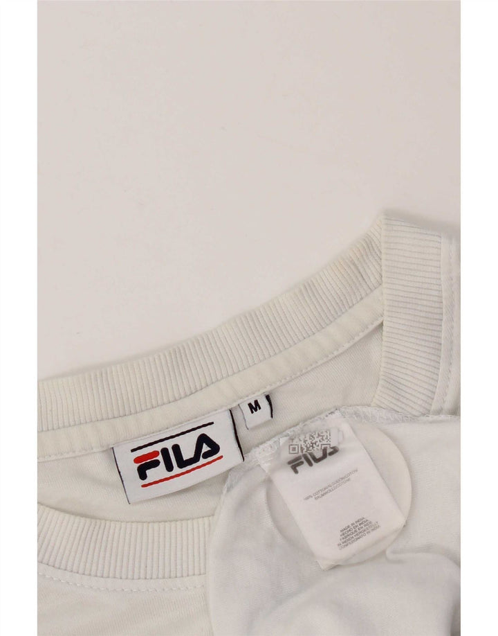 Męska koszulka z grafiką Fila Top, średnia biała bawełna