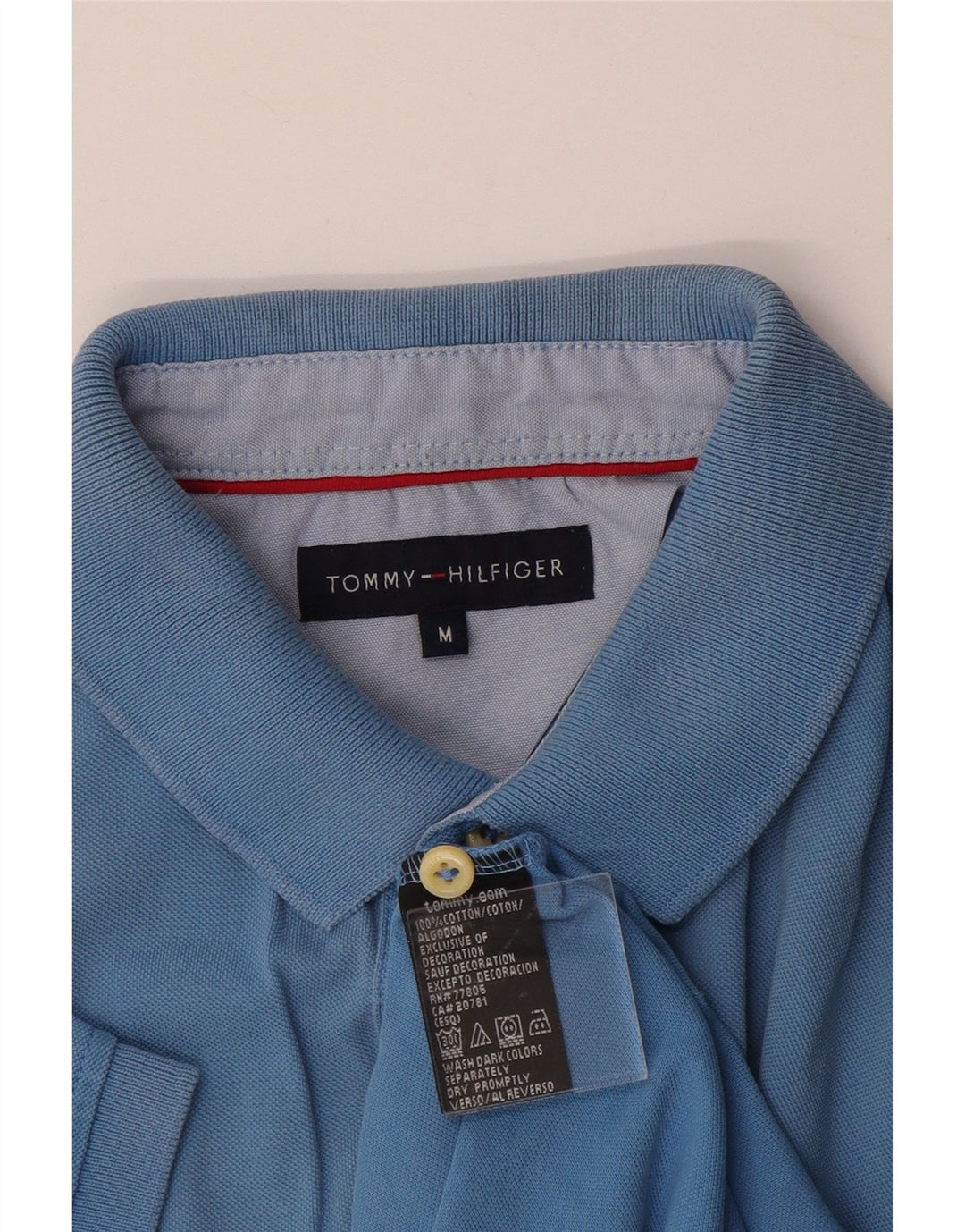Męska koszulka polo TOMMY HILFIGER, bawełniana, w kolorze średniego błękitu