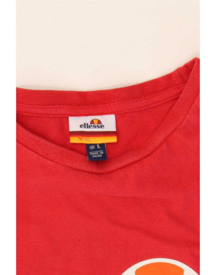Męski T-shirt z grafiką Ellesse, duży, czerwony