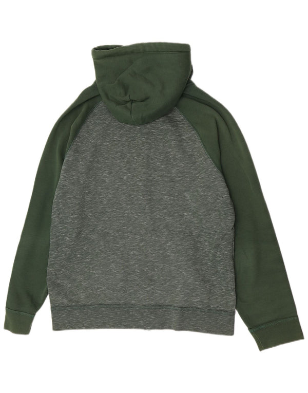 Męski sweter z kapturem i zamkiem błyskawicznym Hollister Graficzny sweter z kapturem w kolorze średniej zielonej bawełny w cętki