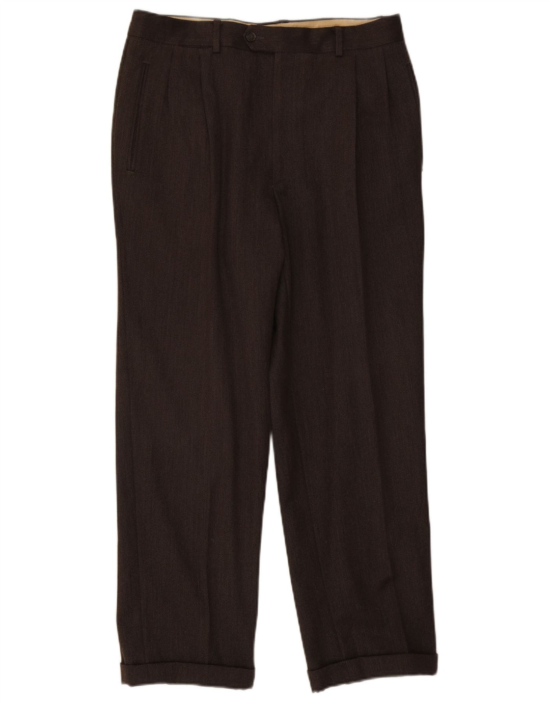 Vintage męskie spodnie garniturowe W32 L28 brązowe