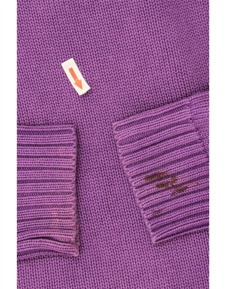 Męski sweter Zara z dekoltem w kształcie litery V, duży fioletowy