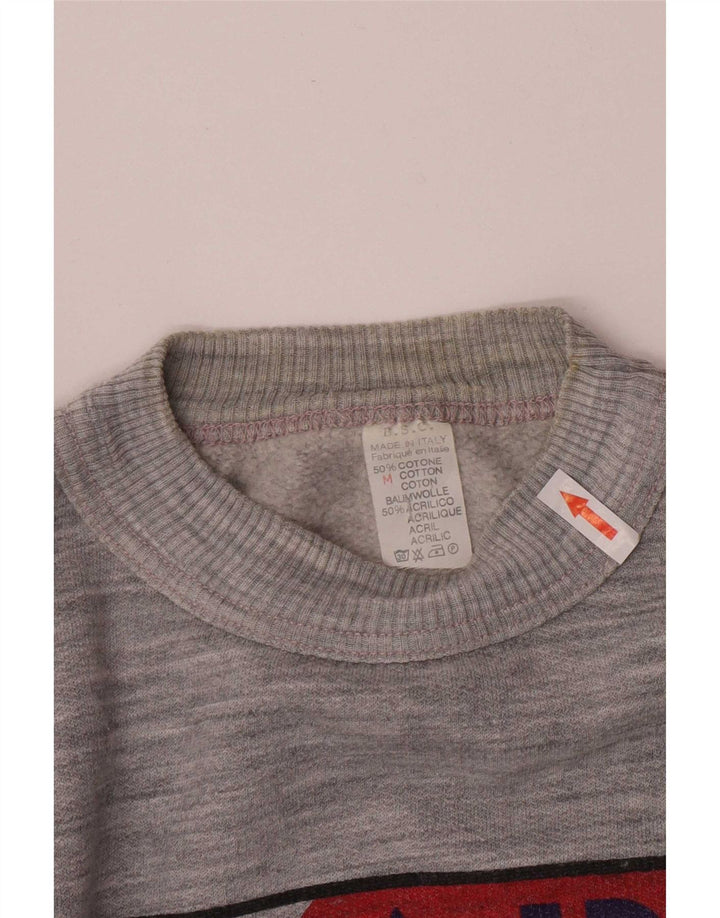 Damska bluza z grafiką w stylu vintage, UK 14, średni szary, blok kolorów