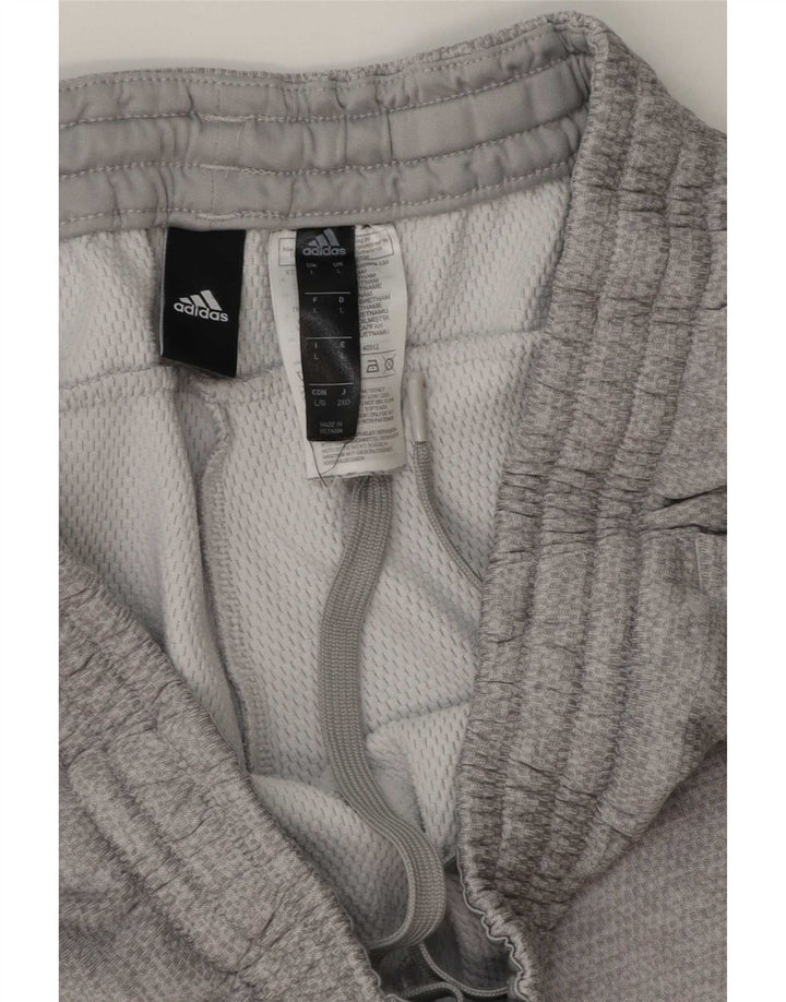 Męskie spodnie dresowe Adidas, duże, szare, z poliestru