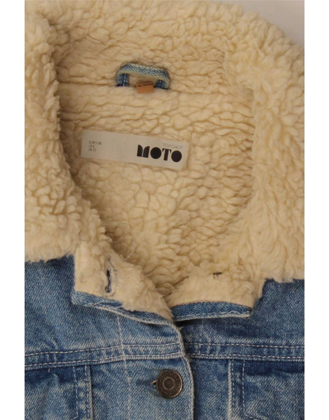 Damska kurtka dżinsowa Sherpa Topshop UK 10, mała, niebieska, bawełniana