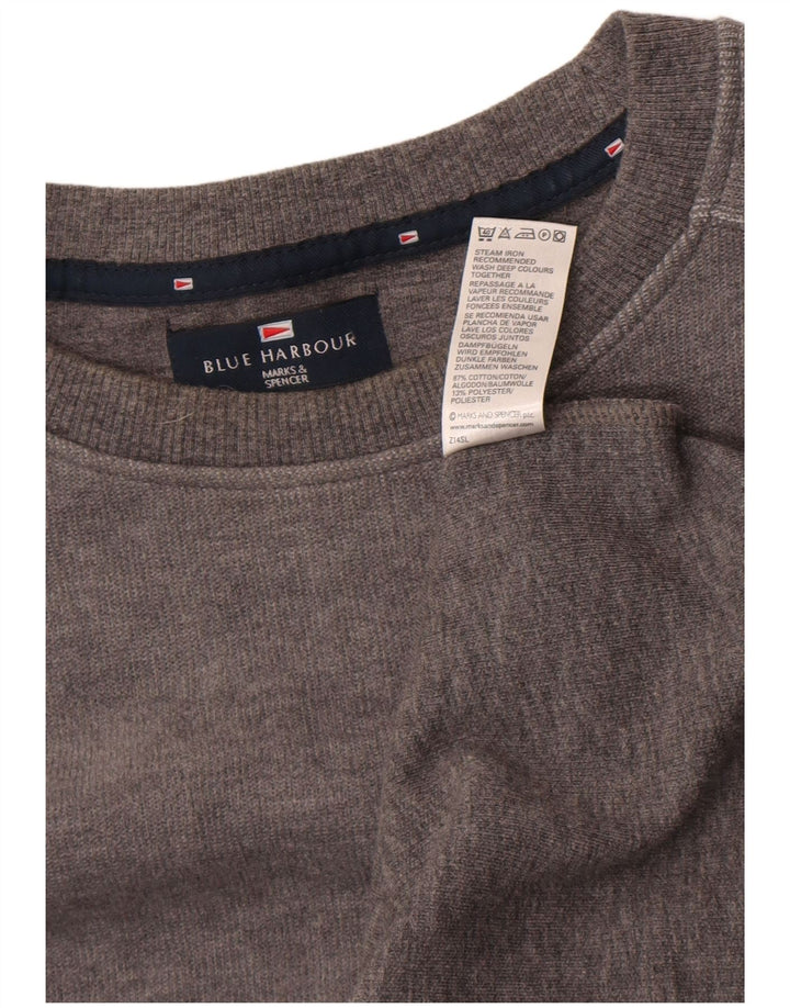 Marks & Spencer Męski niebieski top z długim rękawem 2XL w kolorze szarym, z blokami kolorów