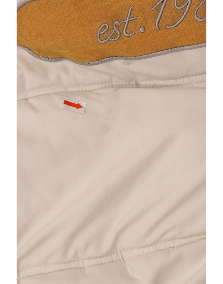 Męska wyściełana kurtka z kapturem i grafiką KARL KANI UK 44 2XL Biały poliester