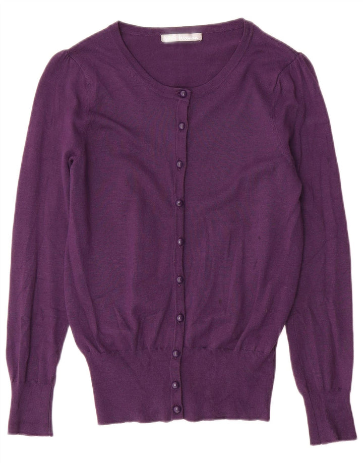 Marks & Spencer Damski sweter kardigan UK 8 Small Fioletowa Wiskoza