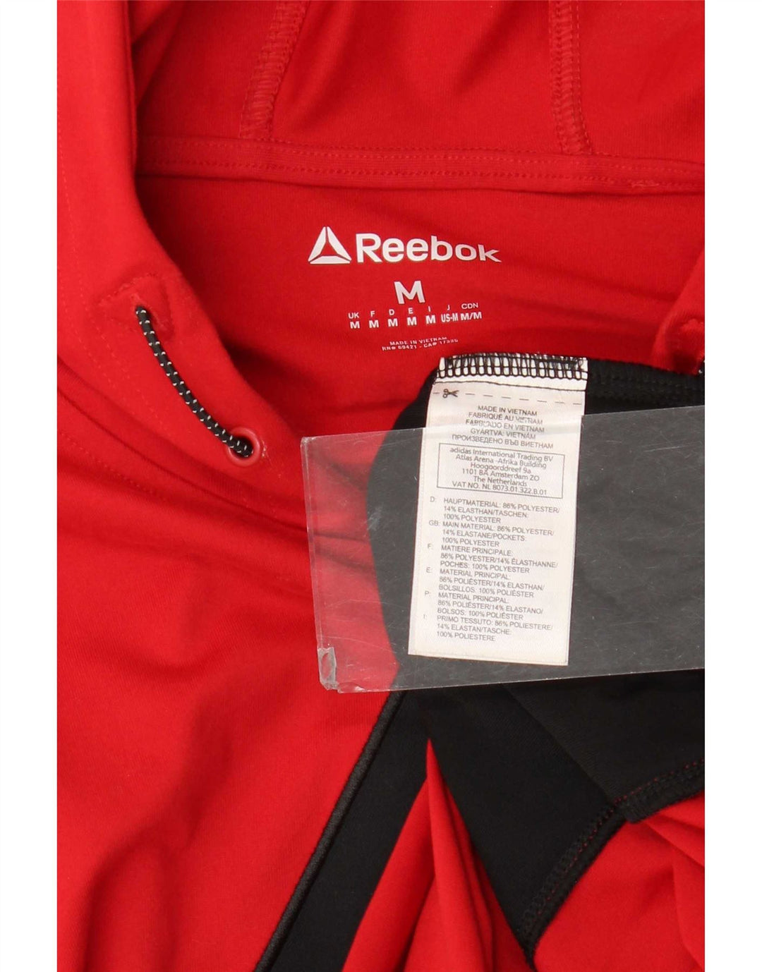 Męski sweter z kapturem Reebok z grafiką, średni czerwony, poliester